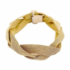 Bracelet tresse or jaune.