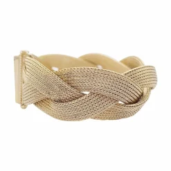 Bracelet tresse or jaune.