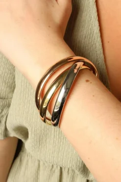 Bracelet Trilogie Or blanc, Or jaune, Or rose