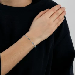 Bracelet Tubogaz Turquoises Or Blanc