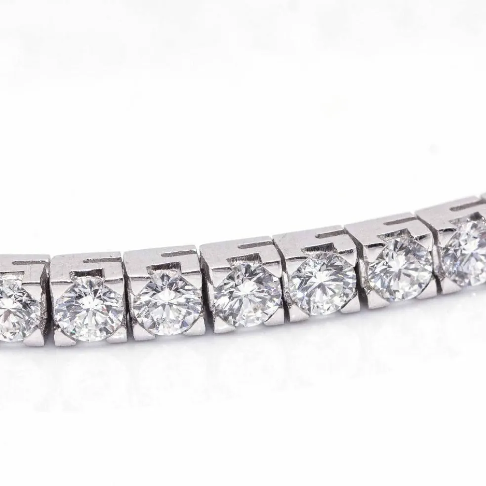 Bracelet type Rivière en Or Blanc et Diamants