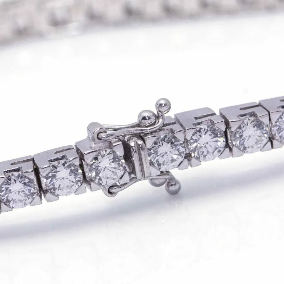 Bracelet type Rivière en Or Blanc et Diamants