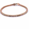BRACELET UNISEXE « TENNIS » - OR ROSE 18 KT - DIAMANTS