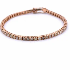 BRACELET UNISEXE « TENNIS » - OR ROSE 18 KT - DIAMANTS