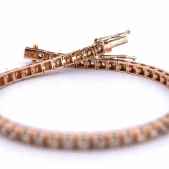 BRACELET UNISEXE « TENNIS » - OR ROSE 18 KT - DIAMANTS