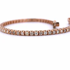 BRACELET UNISEXE « TENNIS » - OR ROSE 18 KT - DIAMANTS