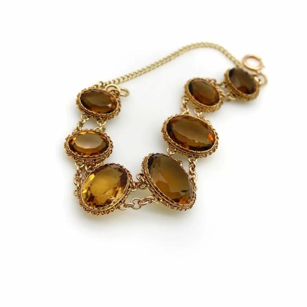 Bracelet victorien en or et citrines