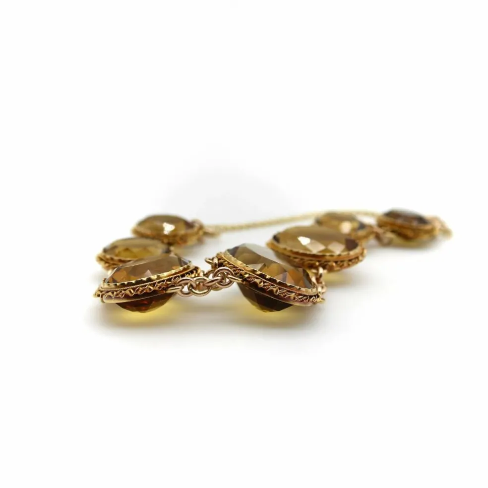 Bracelet victorien en or et citrines
