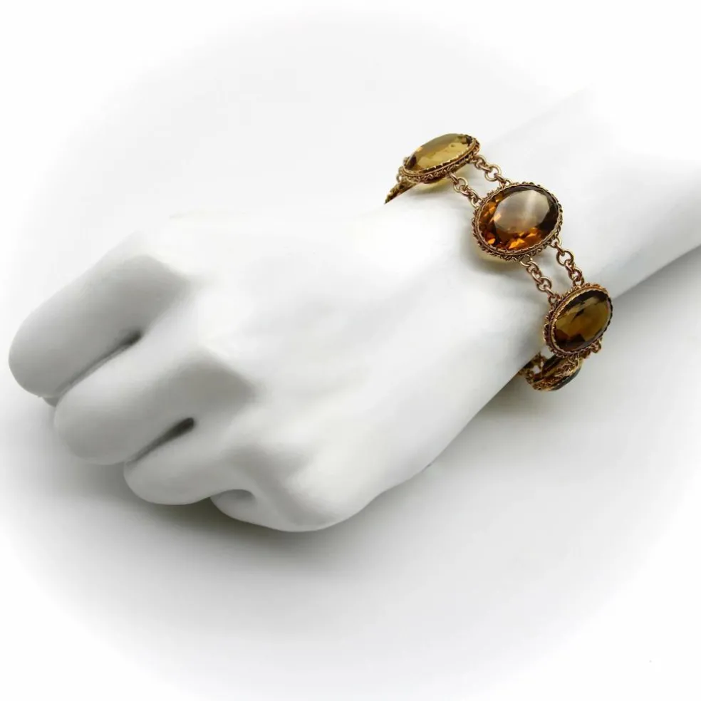 Bracelet victorien en or et citrines