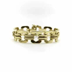 Bracelet vintage à maillons alternés en or 14 carats
