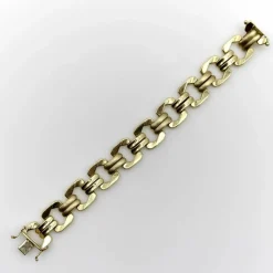 Bracelet vintage à maillons alternés en or 14 carats