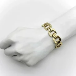 Bracelet vintage à maillons alternés en or 14 carats