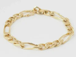 Bracelet vintage chaine maille figaro alternée 1/3