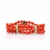 Bracelet vintage corail et diamants en or 18k