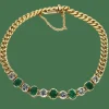 Bracelet vintage en diamants et émeraudes