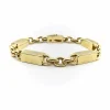 Bracelet vintage en or 18 carats avec barres et maillons alternés
