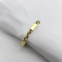 Bracelet vintage en or 18 carats avec barres et maillons alternés