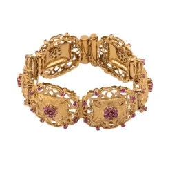 Bracelet vintage en or avec rubis