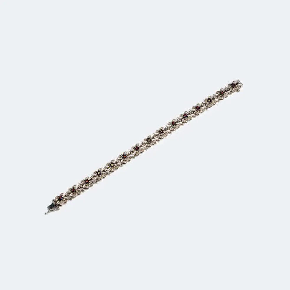 Bracelet vintage en or blanc