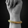 Bracelet vintage en or fabriqué à partir d'un tube creux, début des années 1900