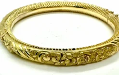 Bracelet vintage en or fabriqué à partir d'un tube creux, début des années 1900