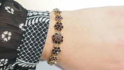 Bracelet vintage en or jaune et grenat