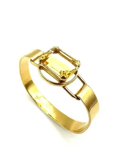 Bracelet vintage en or jaune 18K et citrine