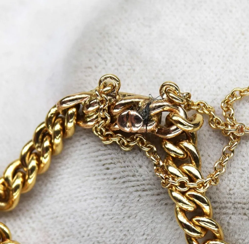 Bracelet vintage en or jaune et diamants et saphirs