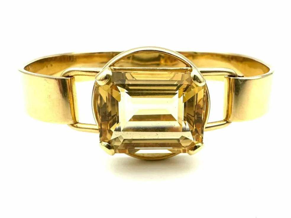 Bracelet vintage en or jaune 18K et citrine