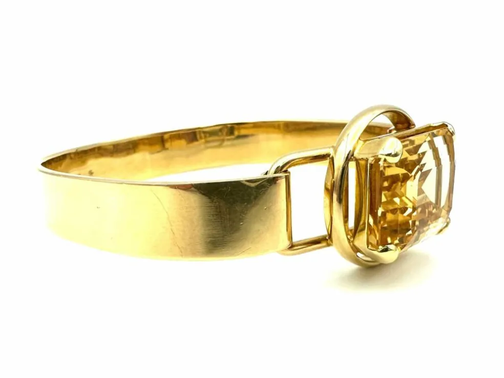 Bracelet vintage en or jaune 18K et citrine
