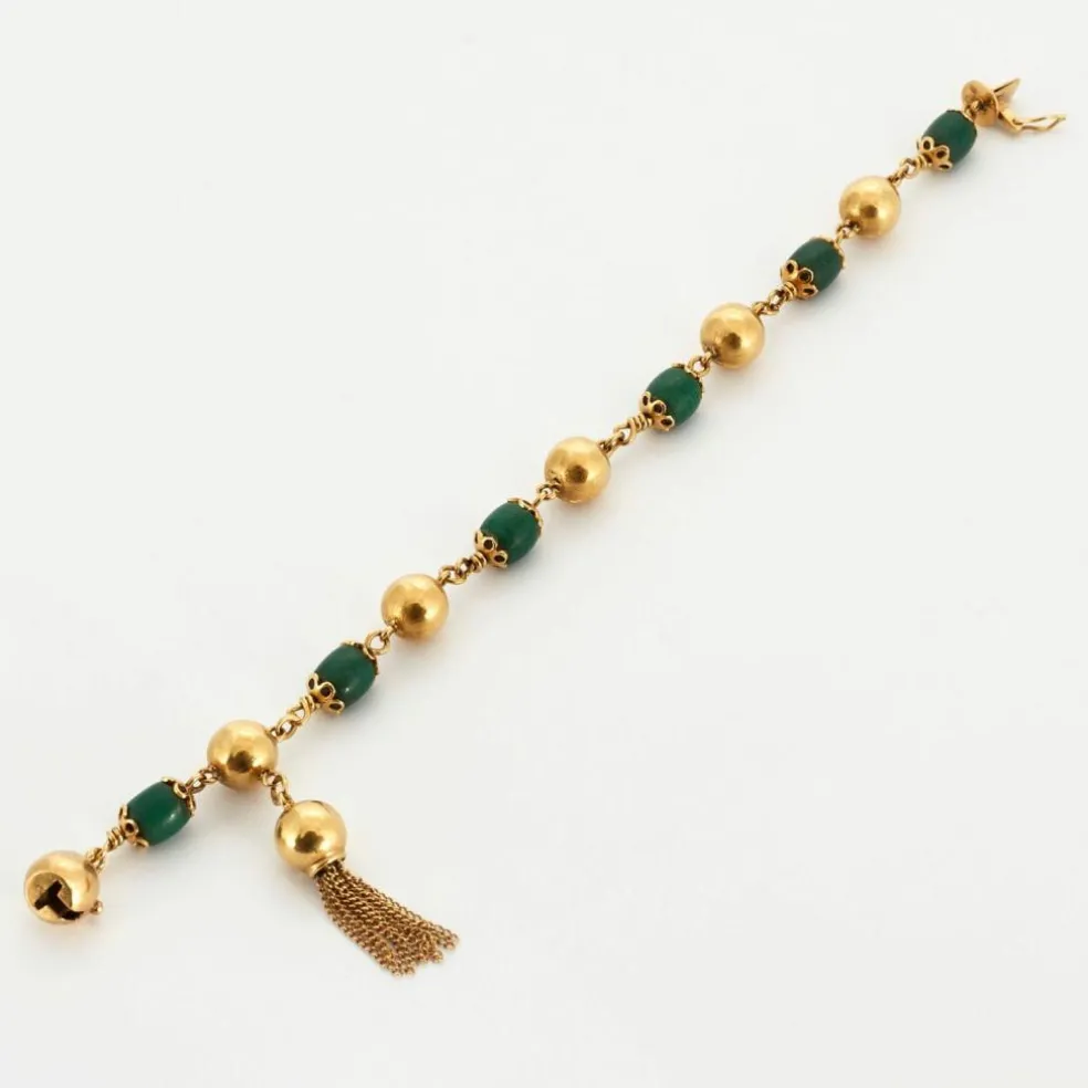 Bracelet vintage jade or jaune
