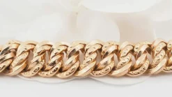 Bracelet vintage maille américaine en or rose