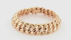 Bracelet vintage maille américaine en or rose