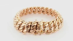 Bracelet vintage maille américaine en or rose