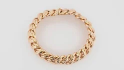 Bracelet vintage maille américaine en or rose