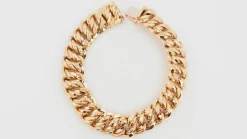 Bracelet vintage maille américaine en or rose