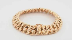 Bracelet vintage maille américaine en or rose