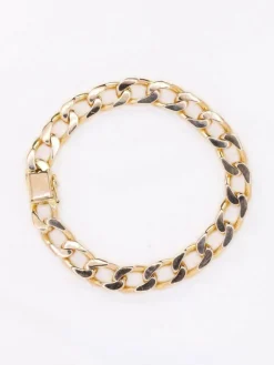 Bracelet vintage maille gourmette plate or jaune