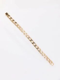 Bracelet vintage maille gourmette plate or jaune