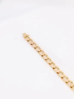 Bracelet vintage maille gourmette plate or jaune