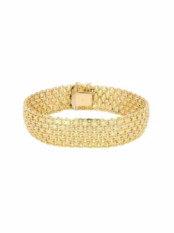 Bracelet vintage maille milanaise or jaune