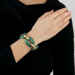 Bracelet vintage or & aventurine