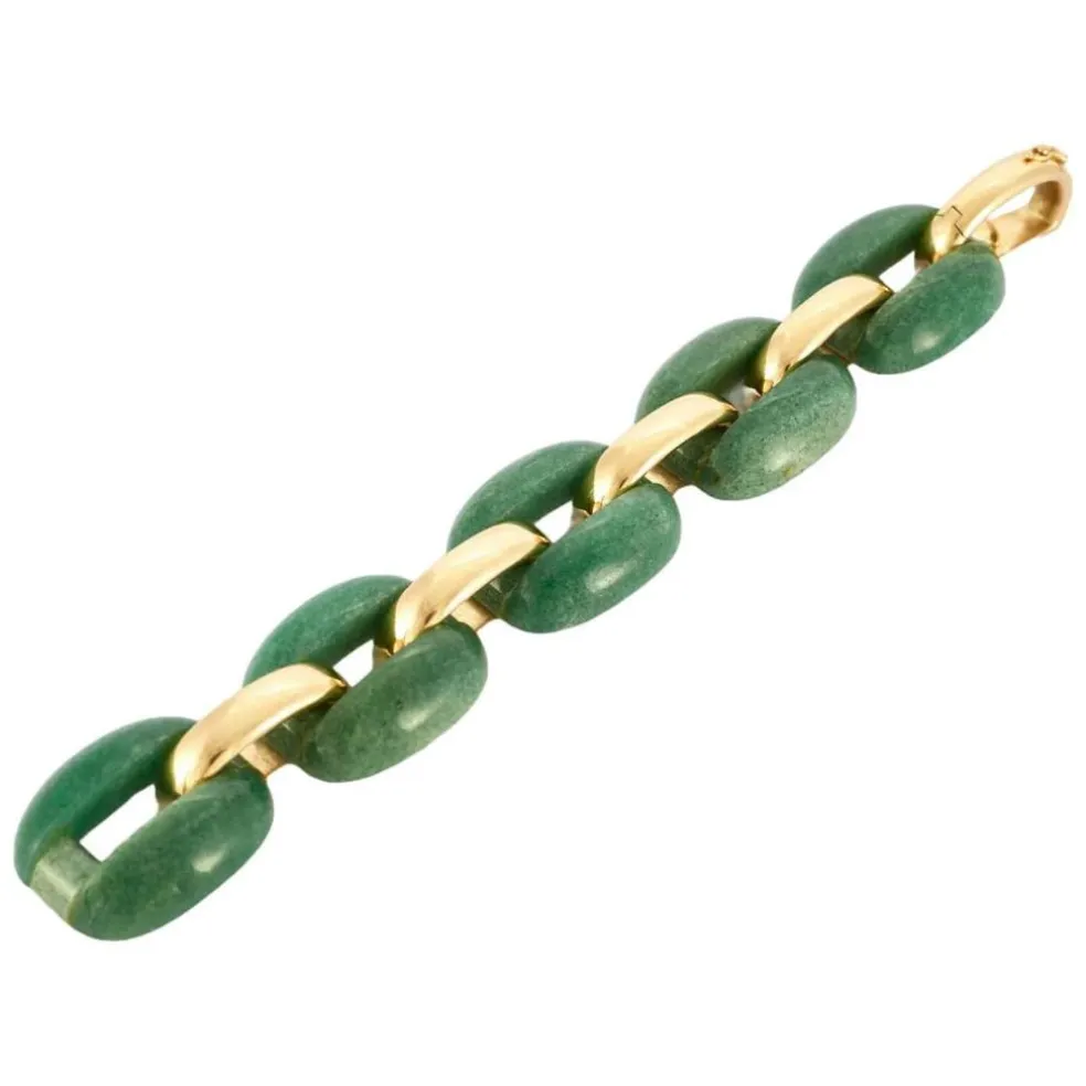 Bracelet vintage or & aventurine