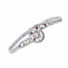 Bracelet vintage or blanc rubis diamants
