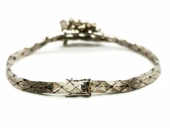 Bracelet Vintage Or blanc Diamant, Perle
