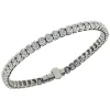 Bracelet-bracelet tennis en or blanc, diamants naturels 4,29 ct