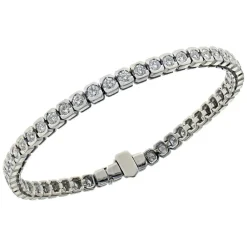 Bracelet-bracelet tennis en or blanc, diamants naturels 4,29 ct