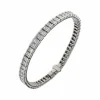 Bracelet-bracelet tennis en or blanc, diamants naturels 9,18 carats