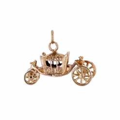 Breloque carrosse or jaune