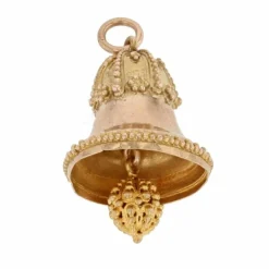 Breloque cloche or rose